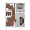 1 bedroom 1 bathroom floor plan 1 bedroom 1 bathroom floor plan at The Life at Green Arbor, Columbus, OH, 43217